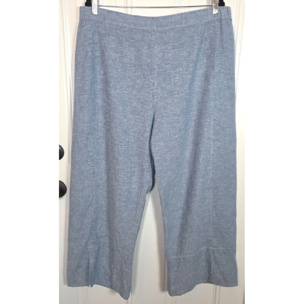Habitat Clothes to Live In Wide Leg Linen Blend Ankle Pants Size XL Easy Flood